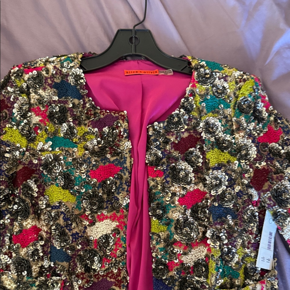 Alice + Olivia Vibrant Sequin Blazer - Picture 8 of 8